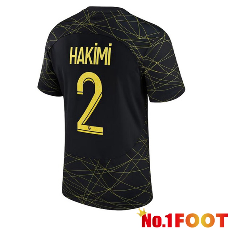 Paris PSG (HAKIMI 2) Soccer Jersey Fourth Black 2022/2023