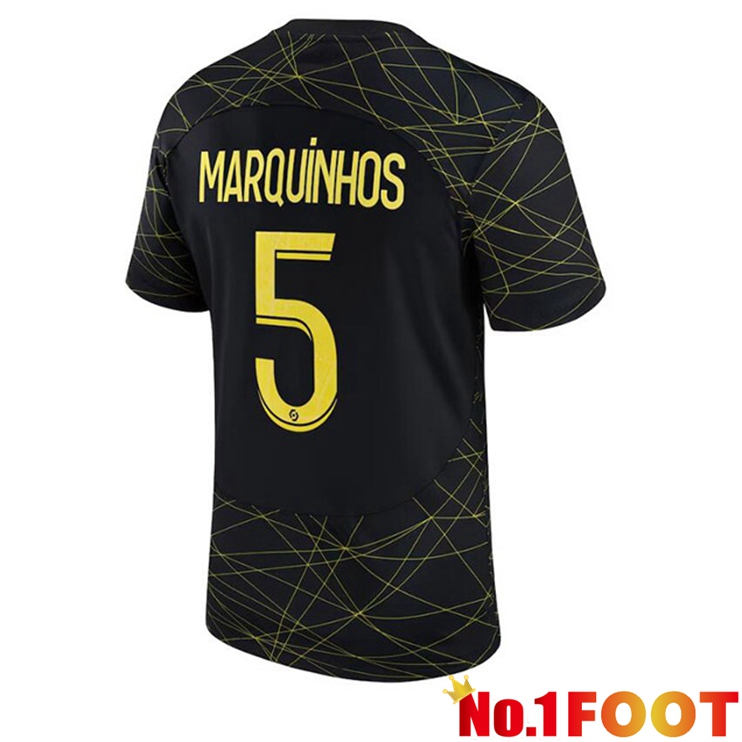 Paris PSG (MARQUINHOS 5) Soccer Jersey Fourth Black 2022/2023