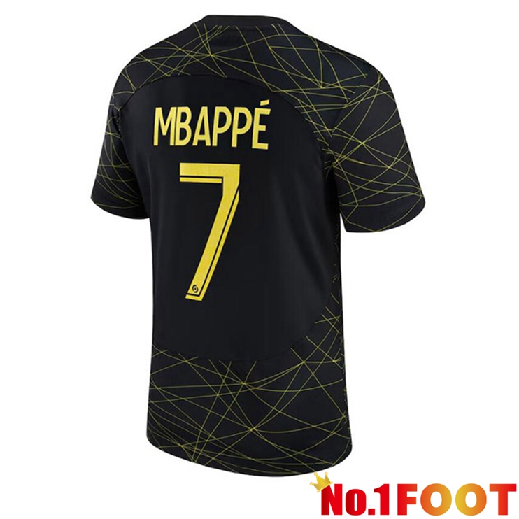 Paris PSG (MBAPPÉ 7) Soccer Jersey Fourth Black 2022/2023