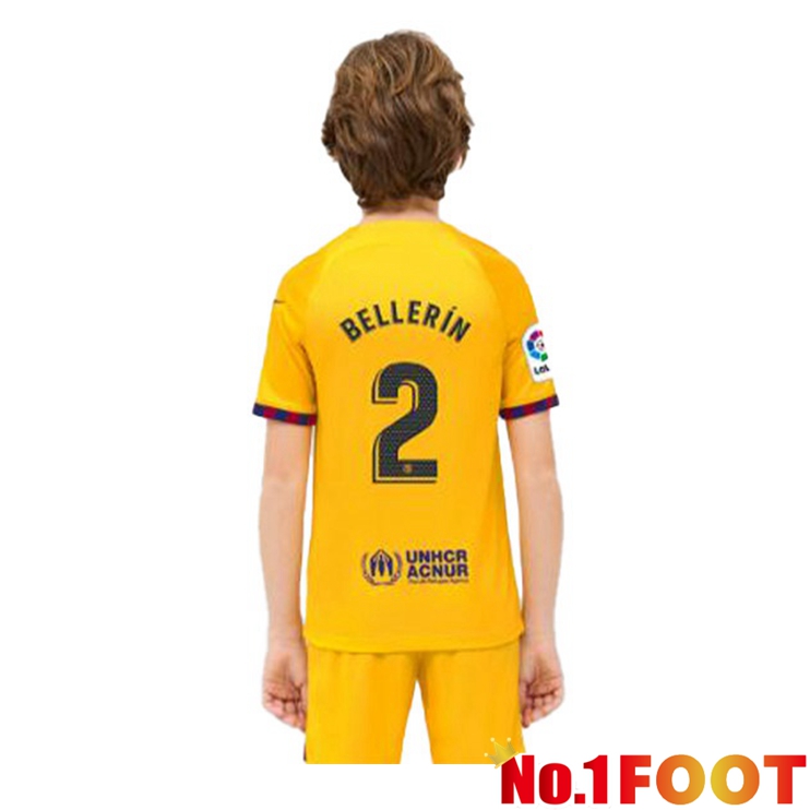 FC Barcelona (BELLERÍN 2) Kids Soccer Jersey Fourth Yellow 2022/2023