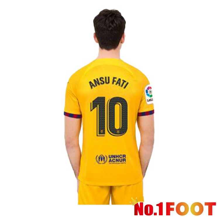 FC Barcelona (ANSU FATI 10) Soccer Jersey Fourth Yellow 2022/2023