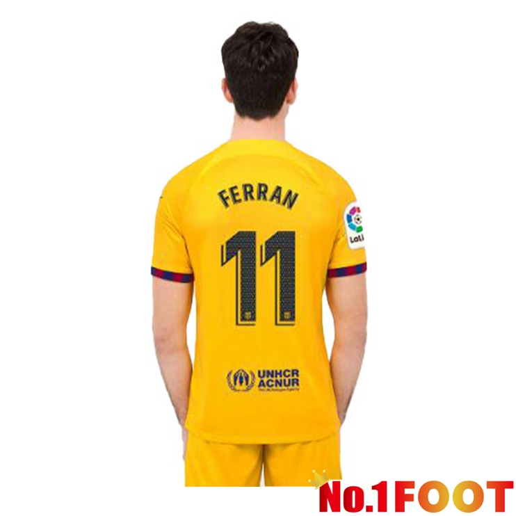 FC Barcelona (FERRAN 11) Soccer Jersey Fourth Yellow 2022/2023