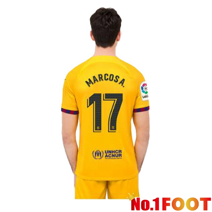 FC Barcelona (MARCOS A. 17) Soccer Jersey Fourth Yellow 2022/2023