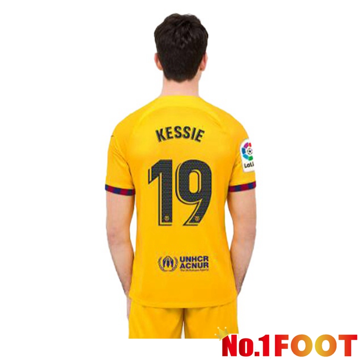 FC Barcelona (KESSIE 19) Soccer Jersey Fourth Yellow 2022/2023