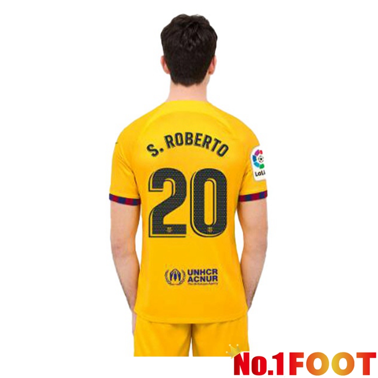 FC Barcelona (S. ROBERTO 20) Soccer Jersey Fourth Yellow 2022/2023