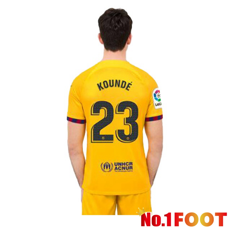 FC Barcelona (KOUNDE 23) Soccer Jersey Fourth Yellow 2022/2023