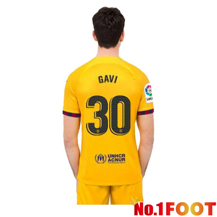 FC Barcelona (GAVI 30) Soccer Jersey Fourth Yellow 2022/2023