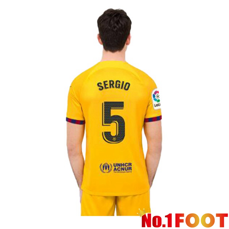 FC Barcelona (SERGIO 5) Soccer Jersey Fourth Yellow 2022/2023