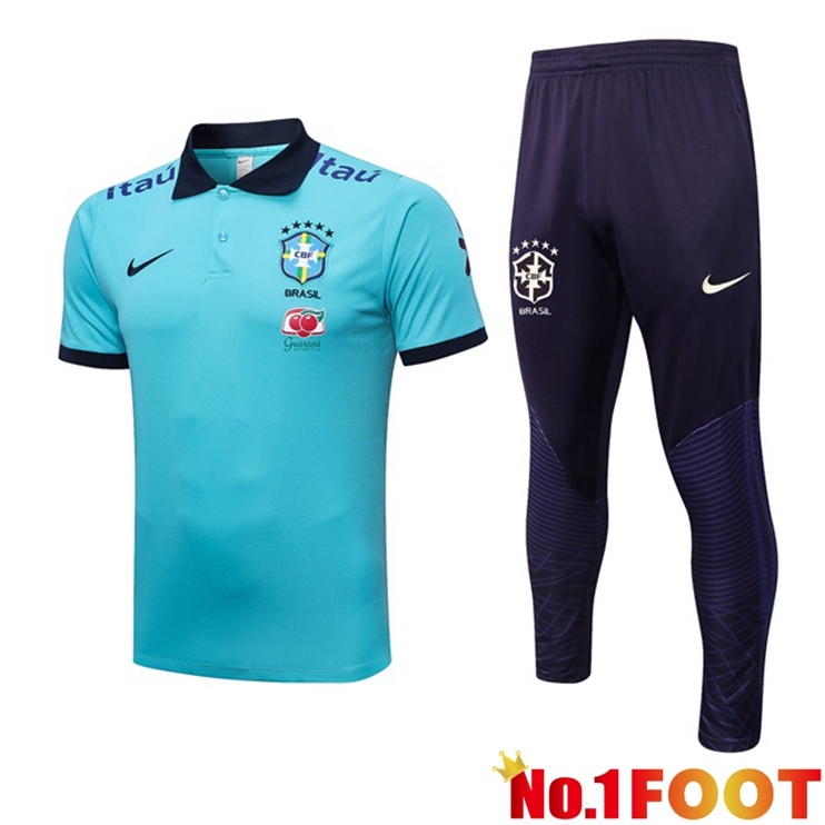 Brazil Soccer Polo + Pants Blue 2023/2024 - Click Image to Close