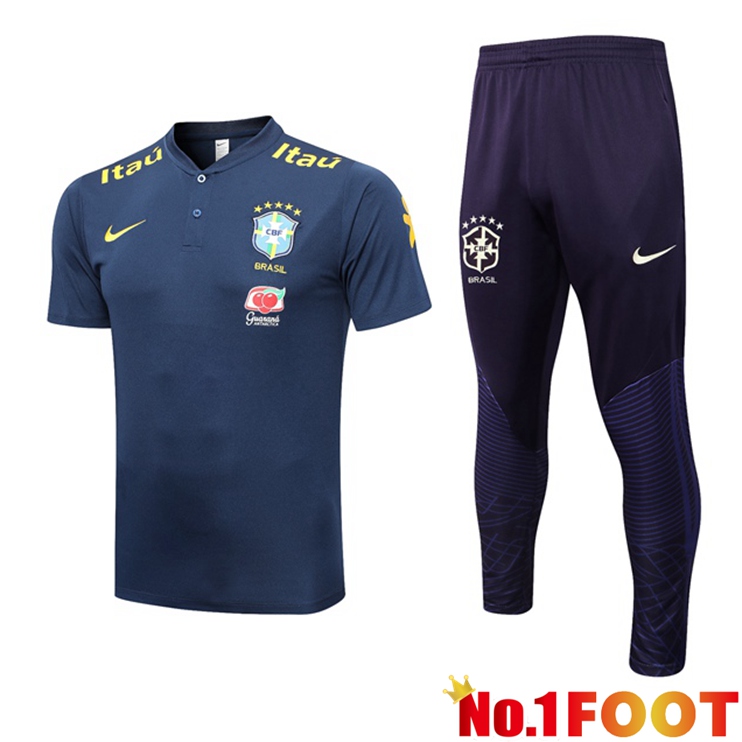 Brazil Soccer Polo + Pants Royal Bluee 2023/2024