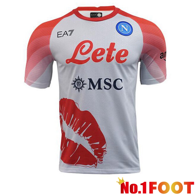 SSC Napoli Soccer Jersey Valentine's Day White Pink 2022/2023