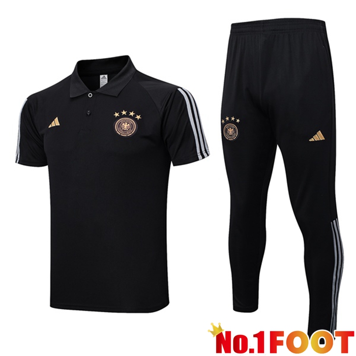 Germany Soccer Polo + Pants Black 2023/2024