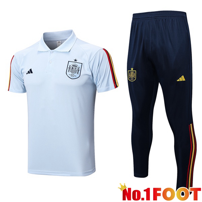 Spain Soccer Polo + Pants Blue 2023/2024