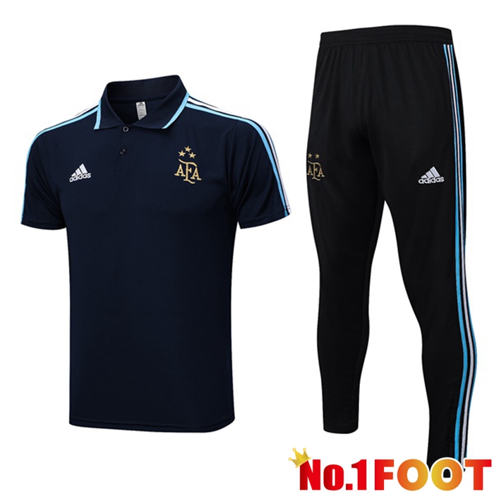 Argentina Soccer Polo + Pants Royal Blue 2023/2024 - Click Image to Close