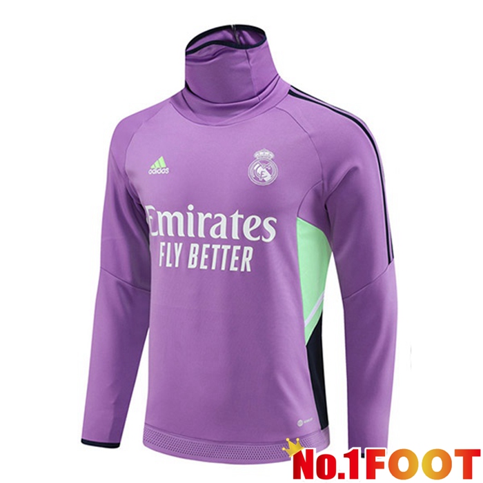 Real Madrid High collar Training Sweatshirt Purple 2023/2024