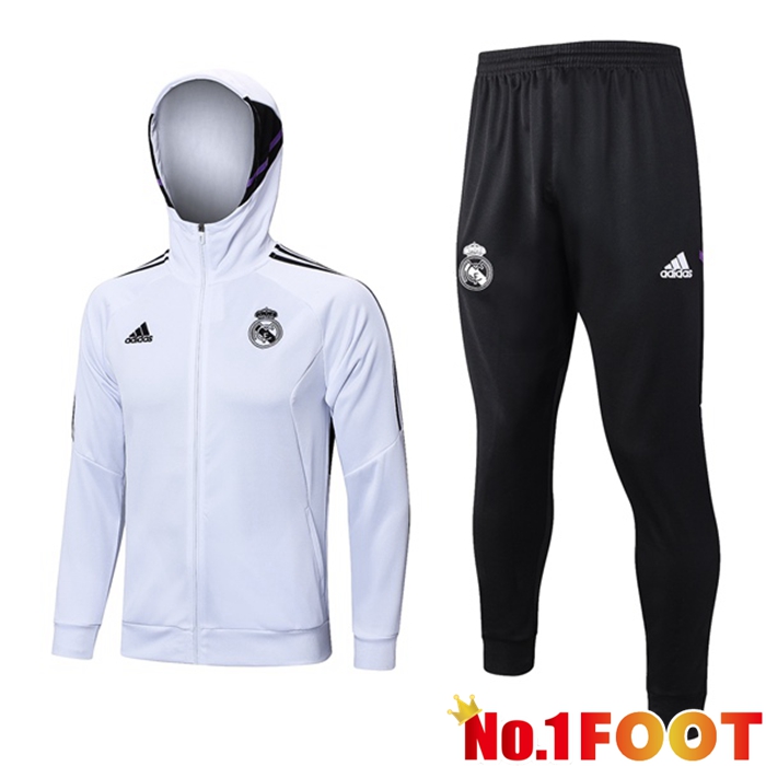 Real Madrid Training Tracksuit Hoodie White 2023/2024