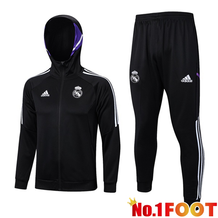 Real Madrid Training Tracksuit Hoodie Black 2023/2024