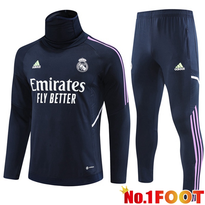 Real Madrid High collar Training Tracksuit Suit Royal Blue 2023/2024