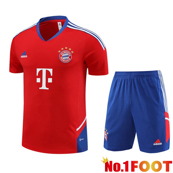 Bayern Munich Training T Shirt + Shorts Red 2023/2024