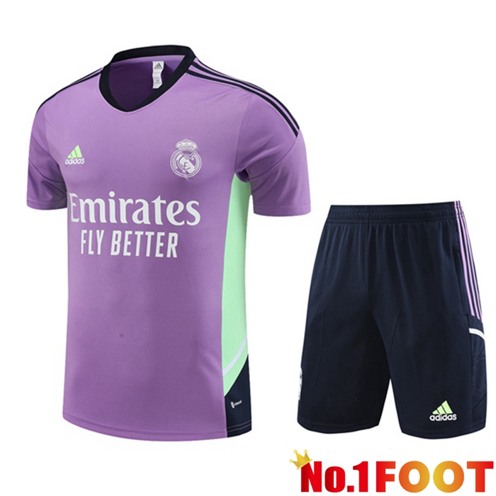 Real Madrid Training T Shirt + Shorts Purple 2023/2024