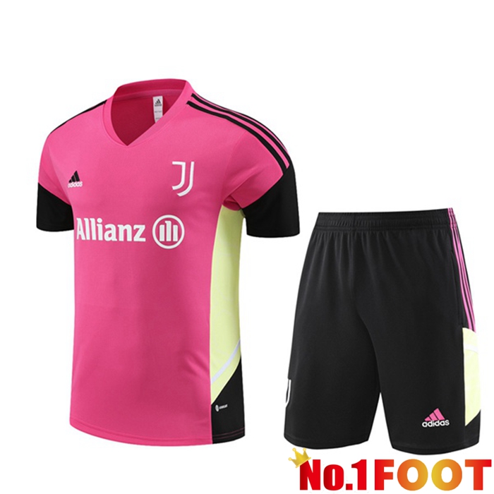 Juventus Training T Shirt + Shorts Red 2023/2024