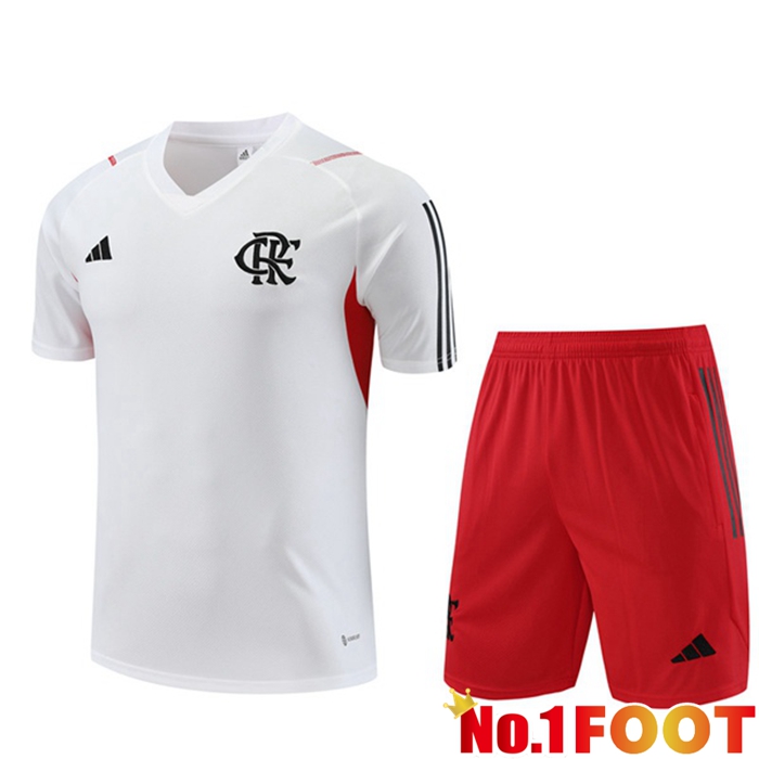 Flamengo Training T Shirt + Shorts White 2023/2024