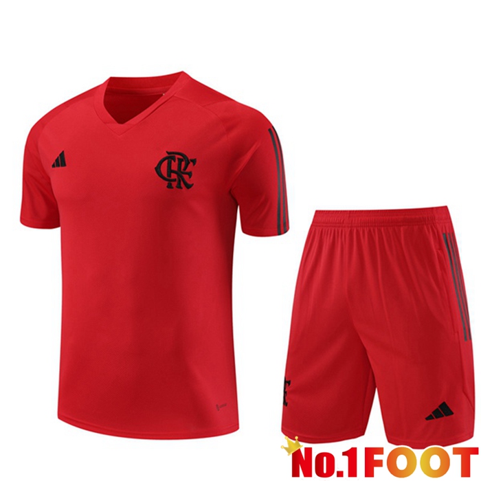 Flamengo Training T Shirt + Shorts Red 2023/2024