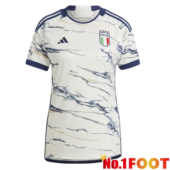 Italy Womens Soccer Jersey Away White 2023/2024