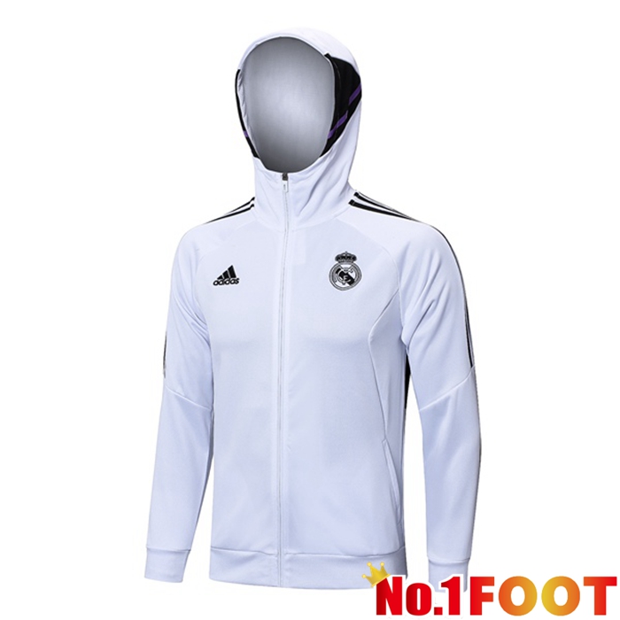 Real Madrid Training Jacket Hoodie White 2023/2024