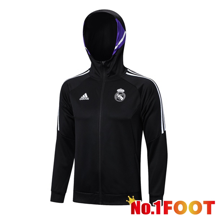 Real Madrid Training Jacket Hoodie Black 2023/2024