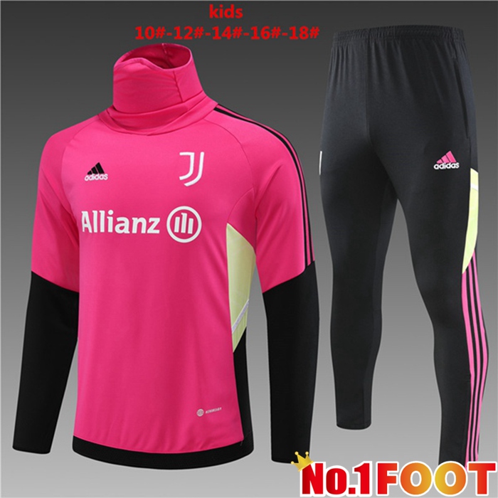 Juventus Kids High collar Training Tracksuit Suit Red 2023/2024