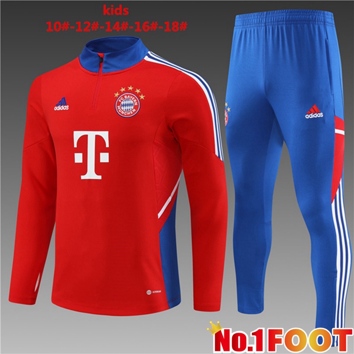 Bayern Munich Kids Training Tracksuit Suit Red 2023/2024