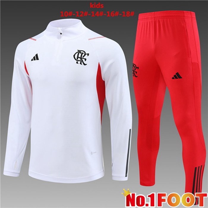 Flamengo Kids Training Tracksuit Suit White 2023/2024