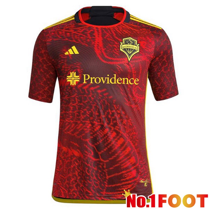 Seattle Sounders FC Soccer Jersey Away Red 2023/2024 - Click Image to Close