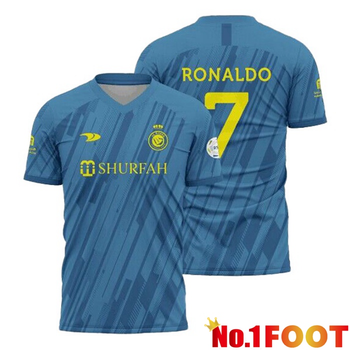 Al-Nassr FC (RONALDO 7) Soccer Jersey Away Blue 2022/2023