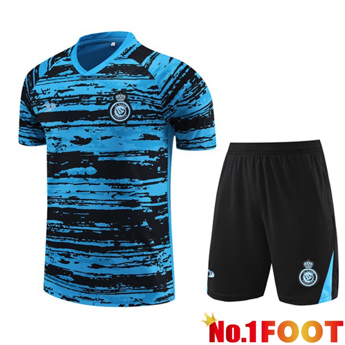 Al-Nassr FC Training T Shirt + Shorts Blue 2023/2024