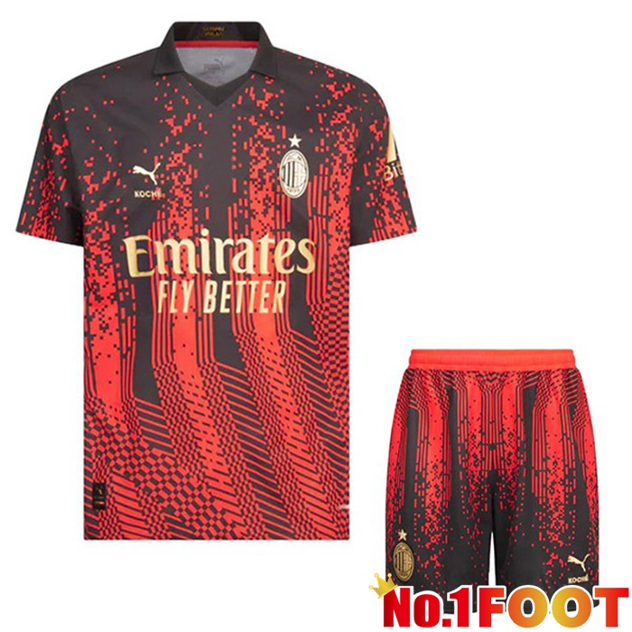 AC Milan Kids Soccer Jersey Fourth Red Black 2022/2023