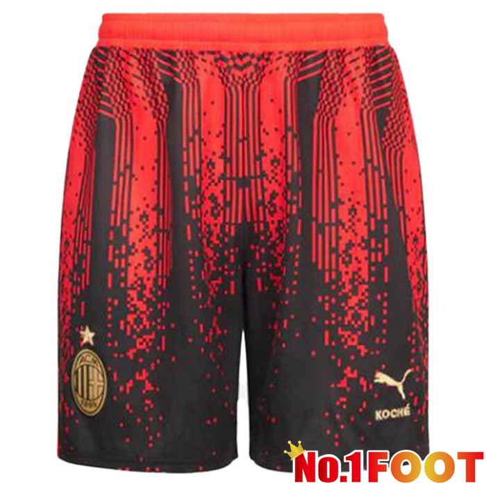 AC Milan Soccer Shorts Fourth Red Black 2022/2023