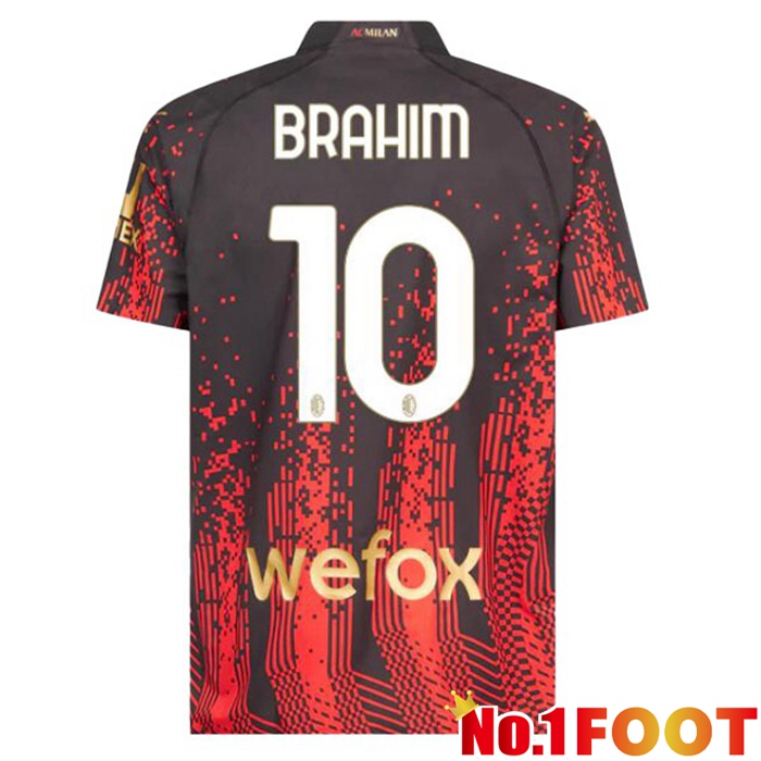 AC Milan (BRAHIM 10) Soccer Jersey Fourth Red Black 2022/2023