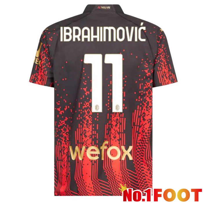 AC Milan (IBRAHIMOVIĆ 11) Soccer Jersey Fourth Red Black 2022/2023