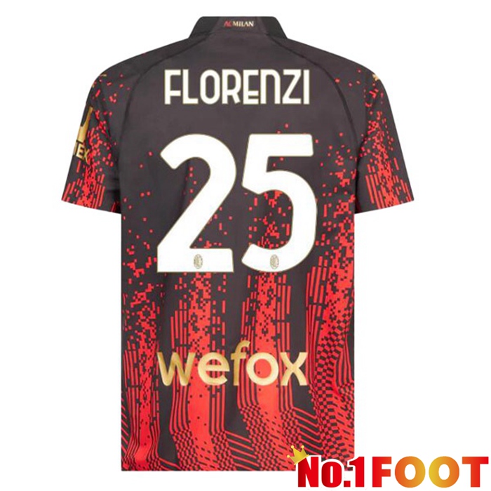 AC Milan (FLORENZI 25) Soccer Jersey Fourth Red Black 2022/2023