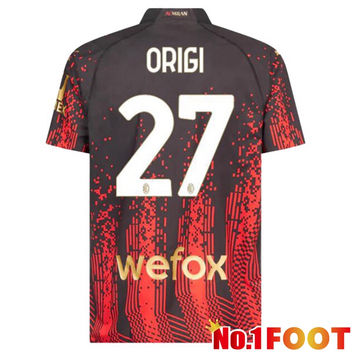 AC Milan (ORIGI 27) Soccer Jersey Fourth Red Black 2022/2023