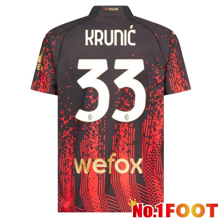 AC Milan (KRUNIĆ 33) Soccer Jersey Fourth Red Black 2022/2023