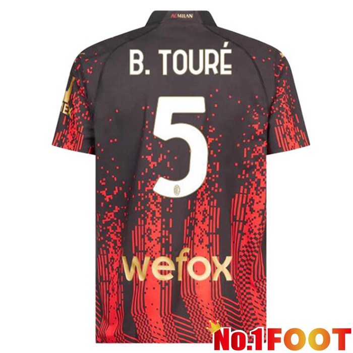 AC Milan (B. TOURÉ 5) Soccer Jersey Fourth Red Black 2022/2023