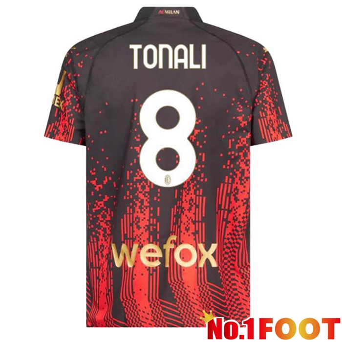 AC Milan (TONALI 8) Soccer Jersey Fourth Red Black 2022/2023