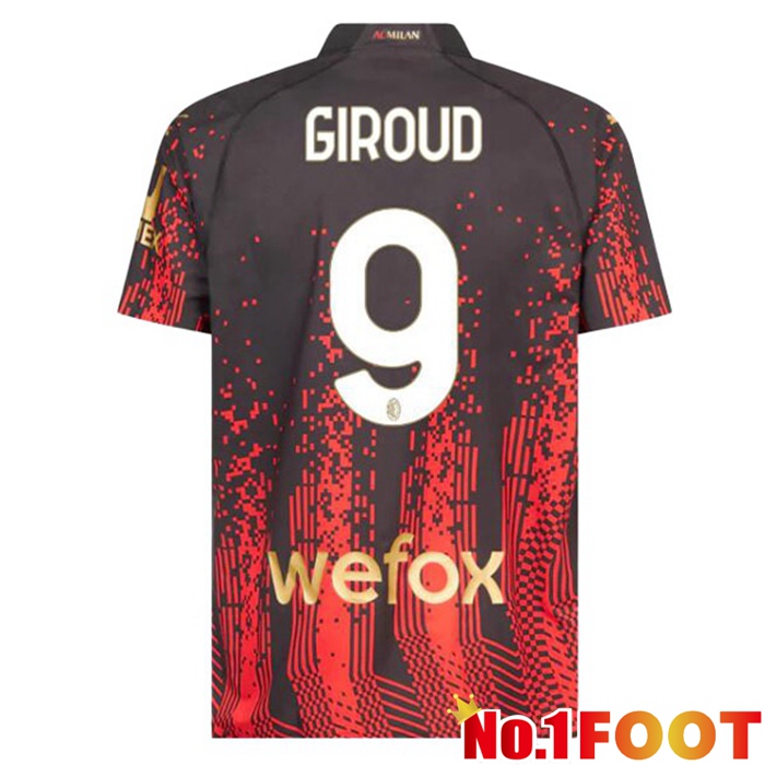 AC Milan (GIROUD 9) Soccer Jersey Fourth Red Black 2022/2023