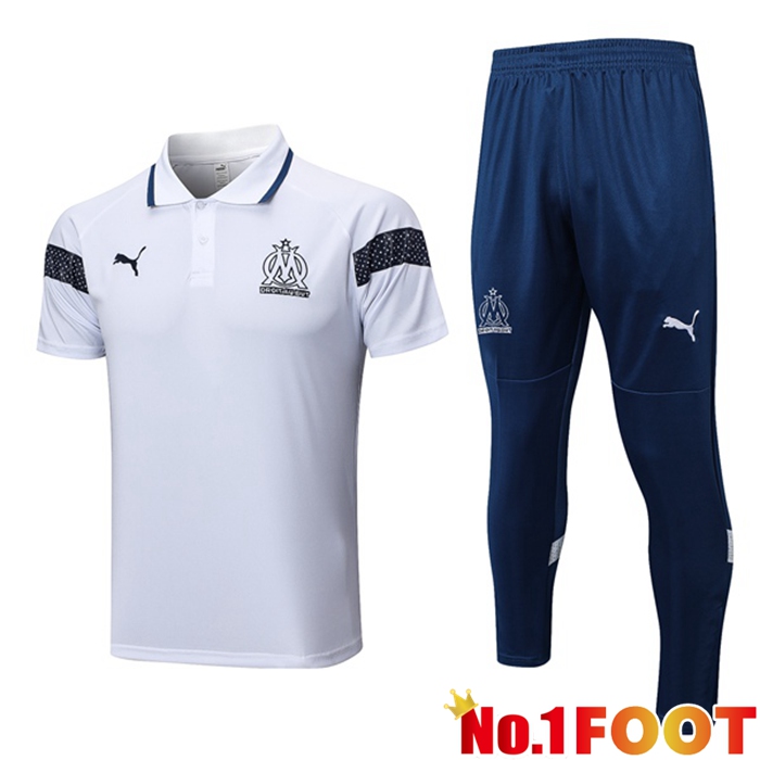 Marseille OM Soccer Polo + Pants White 2023/2024