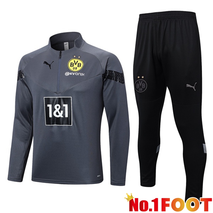 Dortmund BVB Training Tracksuit Suit Grey 2023/2024