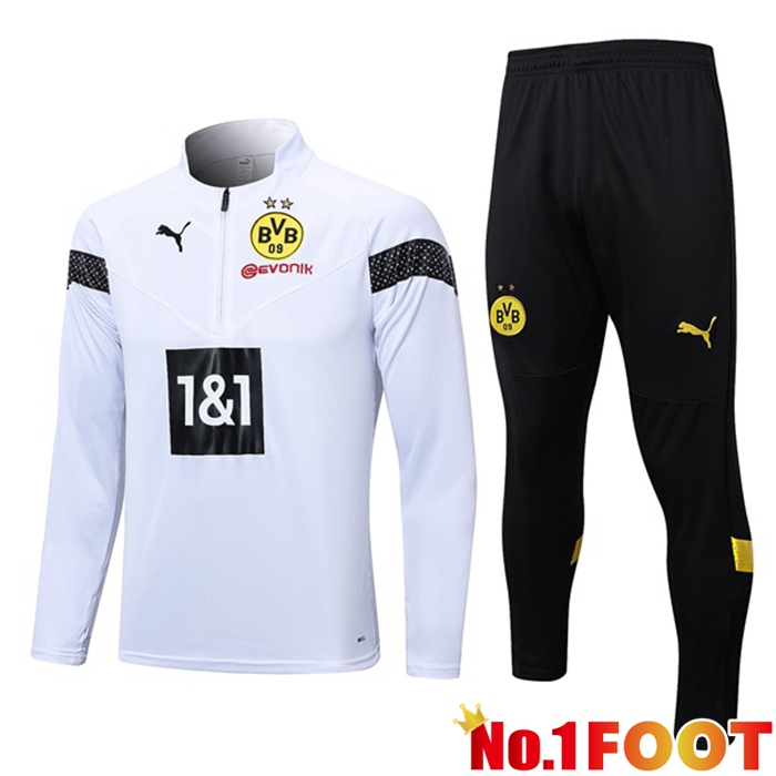 Dortmund BVB Training Tracksuit Suit White 2023/2024