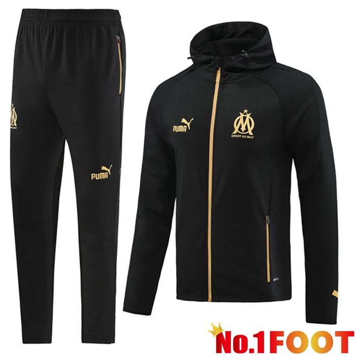 Marseille OM Training Tracksuit Hoodie Black 2023/2024